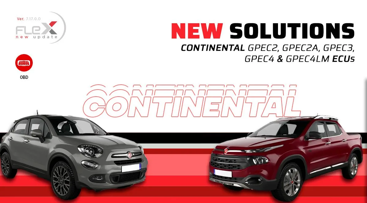 New release on Flex dedicated to OBD programming: a Flex OBD solution for Continental GPECx, specifically GPEC2, GPEC2A, GPEC3, GPEC4, GPEC4LM engine units.